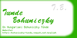 tunde bohuniczky business card